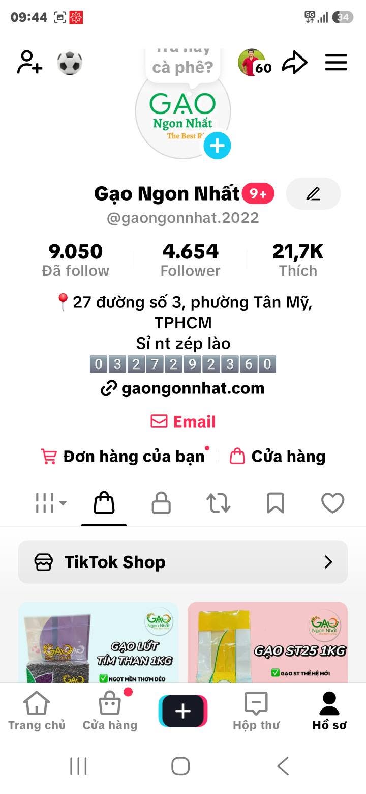 TikTok Shop ưu đãi GẠO ST25 chính hãng từ GẠO NGON NHẤT